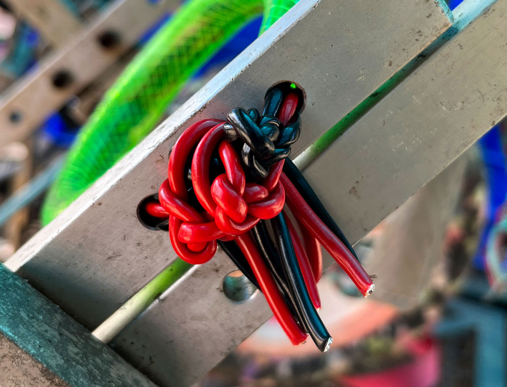 Excess cable trimmed off